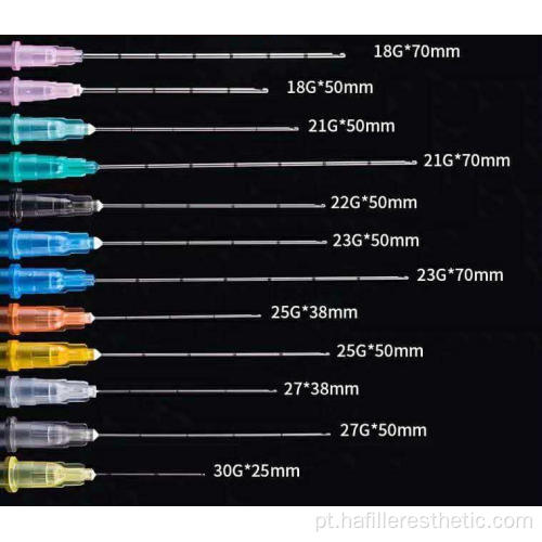 27g-50mm Micro-cânula de ponta contundente para injeções de preenchimento